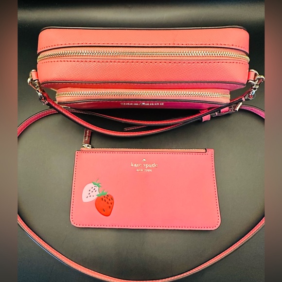 Kate Spade Crossbody Camera Bag & Strawberry Slim Cardholder Wallet with… - Picture 3 of 12